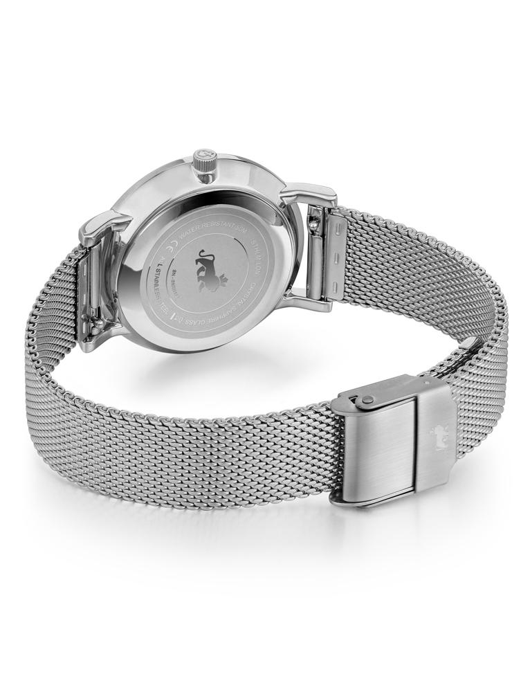 Lugano Milanese 33mm Silver Satin-White