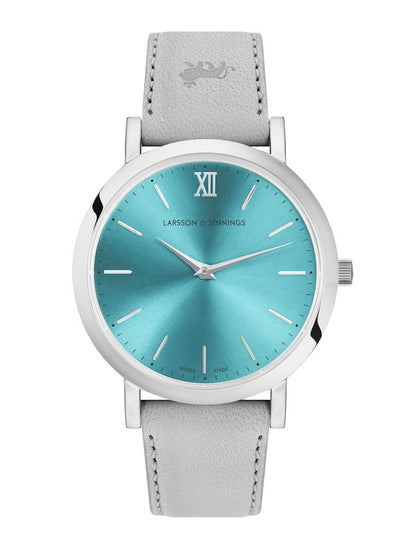 Solaris Lugano Leather 33mm Silver Blue