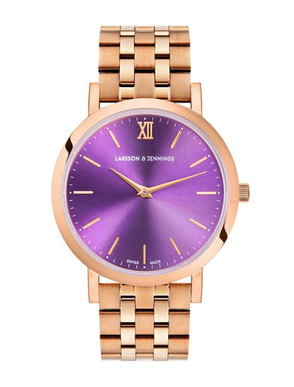 Solaris Lugano Vasa Link 33mm Rose Gold Purple