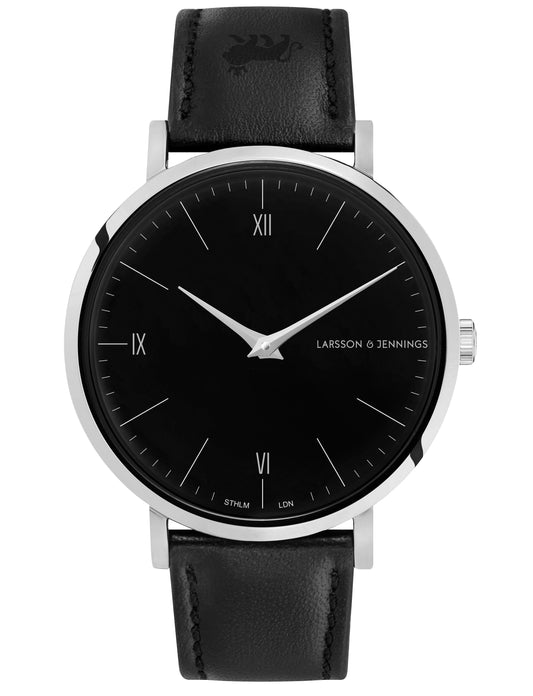 Code Classic Leather 38mm Silver Black