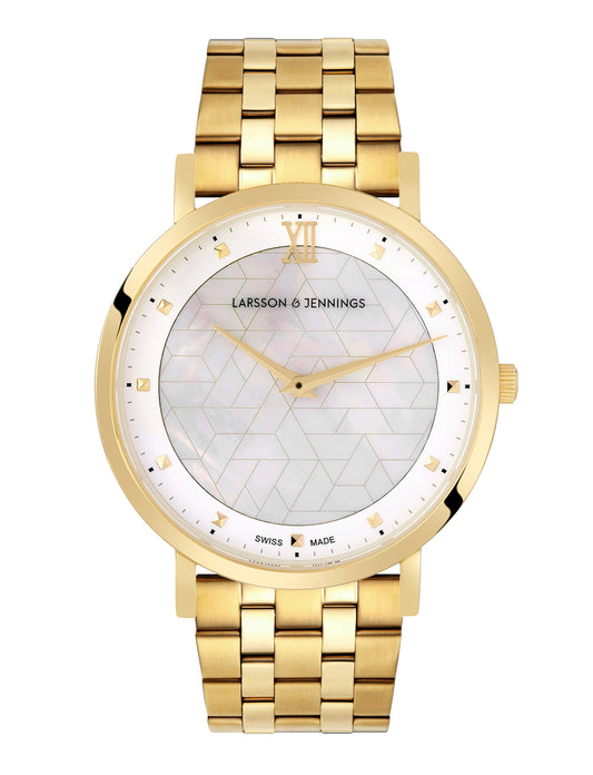 Bernadotte Lugano Vasa Link 40mm Gold Pearl