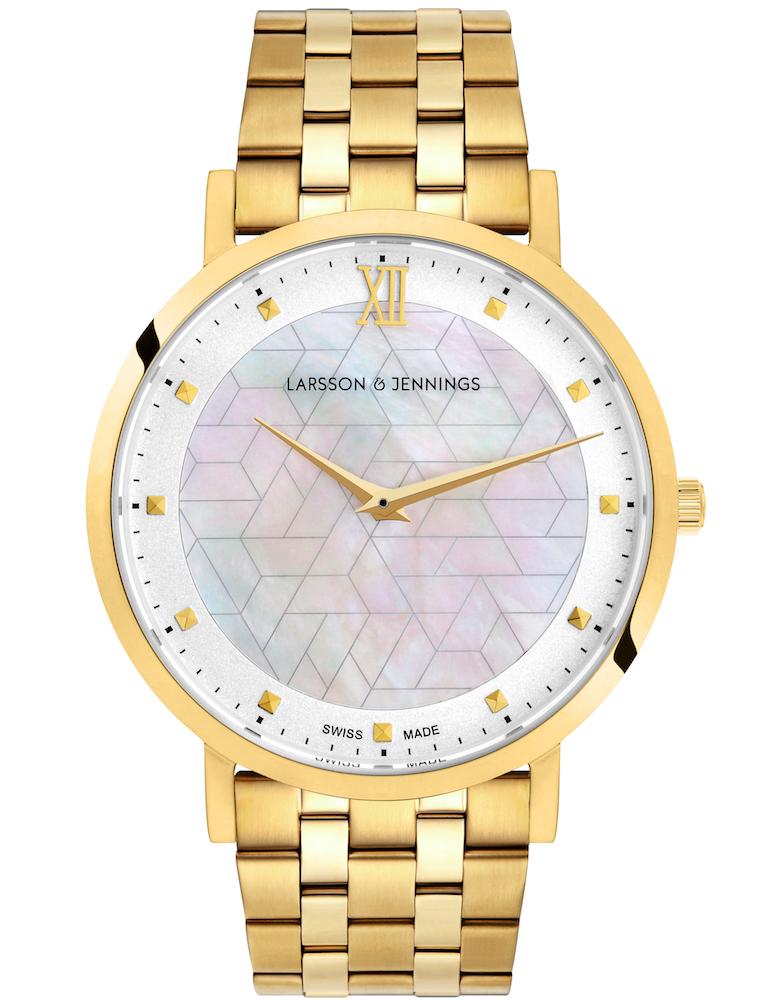 BERNADOTTE LUGANO VASA LINK 40MM GOLD PEARL