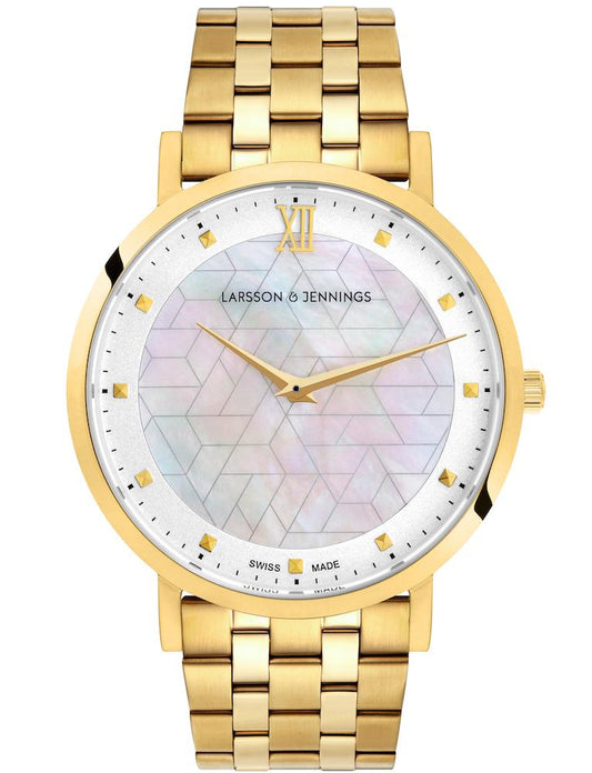 BERNADOTTE LUGANO VASA LINK 40MM GOLD PEARL