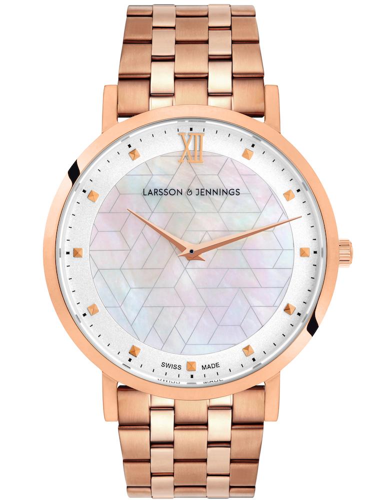 Bernadotte Lugano Vasa Link 40mm Rose Gold Pearl