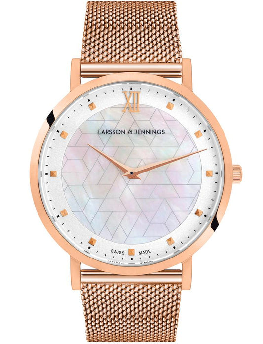 Bernadotte Lugano Milanese 40mm Rose Gold Pearl