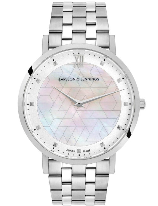 Bernadotte Lugano Vasa Link 40mm Silver Pearl