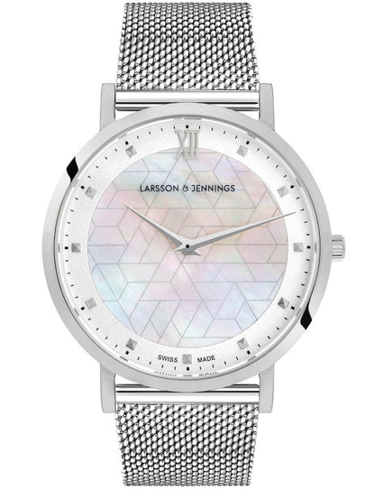 Bernadotte Lugano Milanese 40mm Silver Pearl