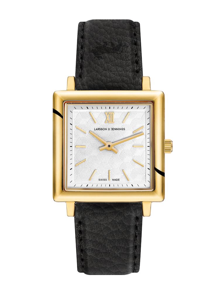 Sloan Cube Leather 34mm Gold White