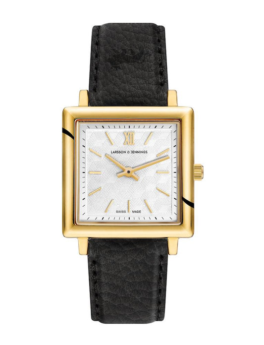 Sloan Cube Leather 34mm Gold White