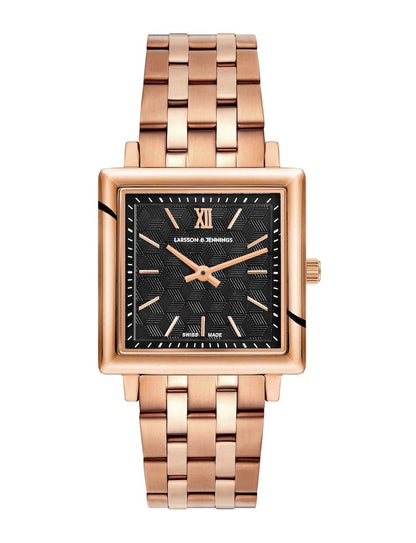 Sloan Cube Vasa Link 34mm Rose Gold Black