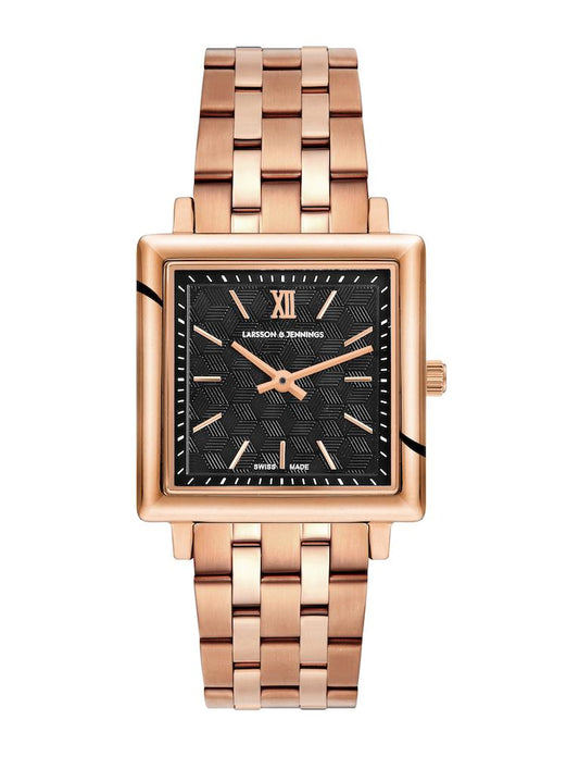 Sloan Cube Vasa Link 34mm Rose Gold Black
