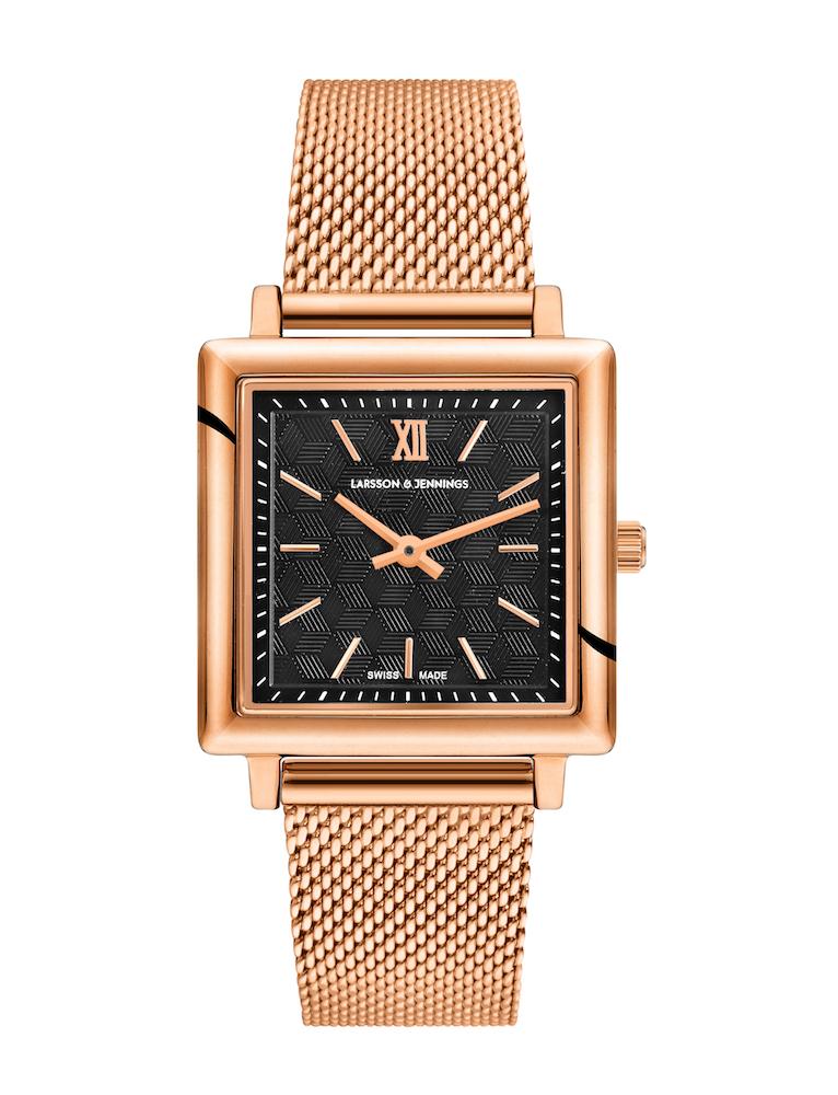 Sloan Cube Milanese 34mm Rose Gold Black