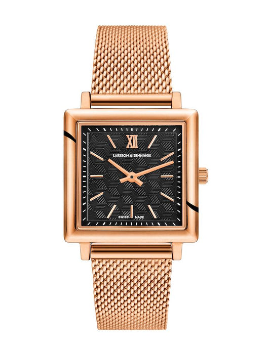 Sloan Cube Milanese 34mm Rose Gold Black