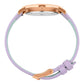 Solaris Lugano Leather 33mm Rose Gold Purple