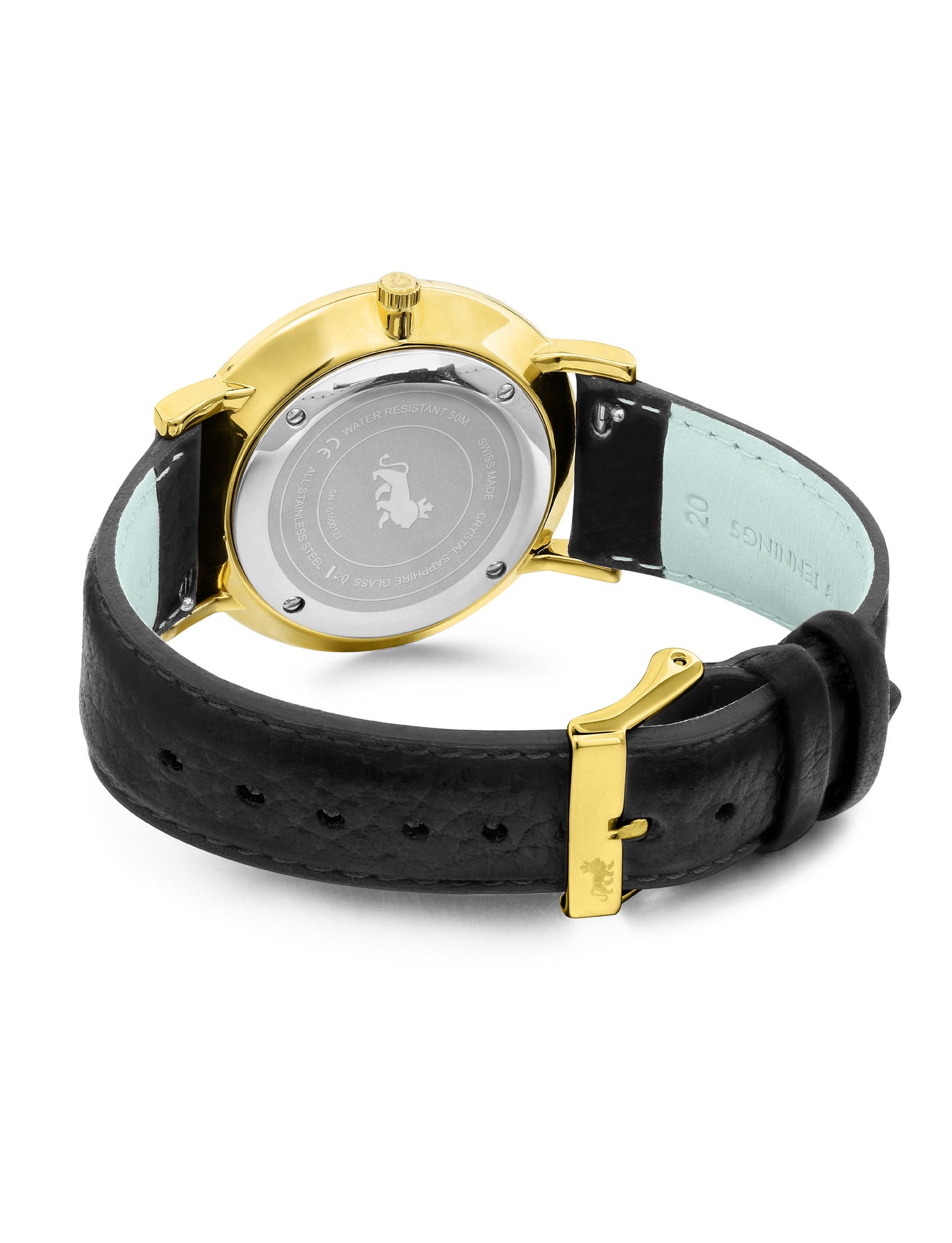 Sloan Pyramid Leather 40mm Gold White