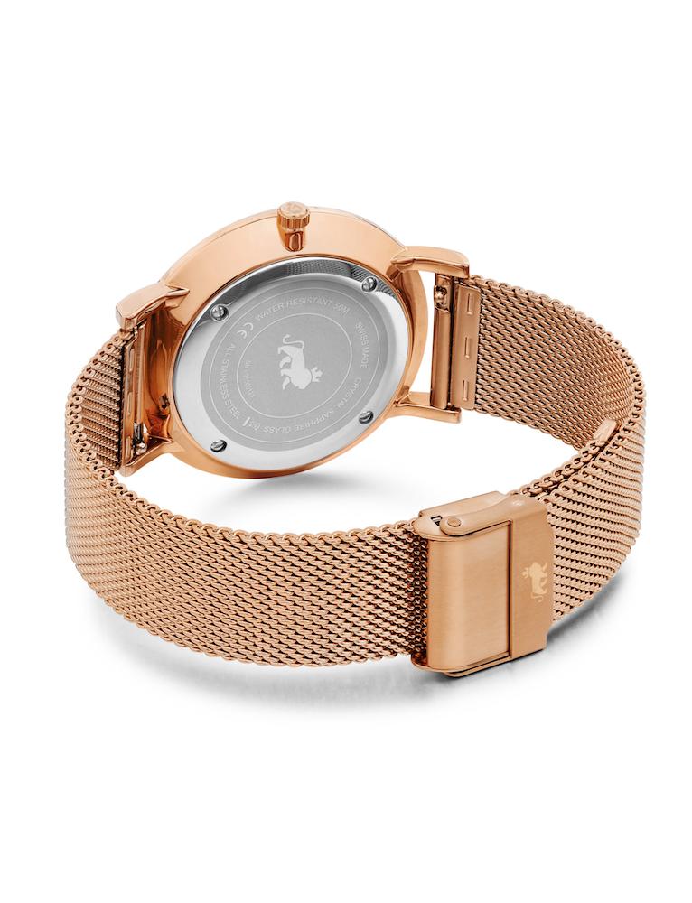 Bernadotte Lugano Milanese 40mm Rose Gold Pearl