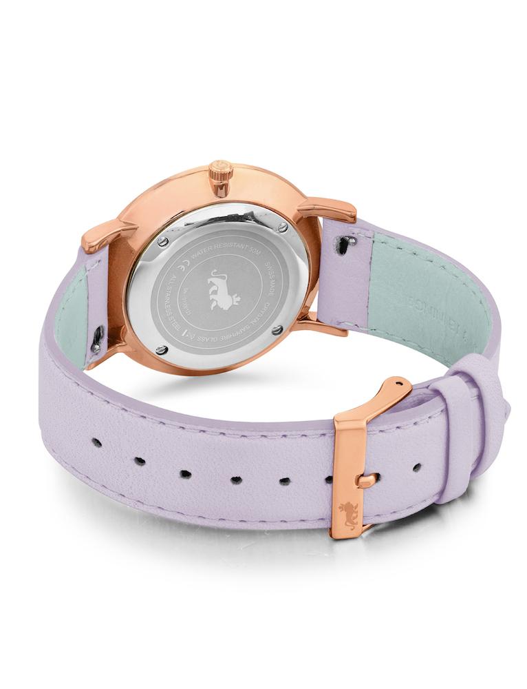 Solaris Lugano Leather 40mm Rose Gold Purple