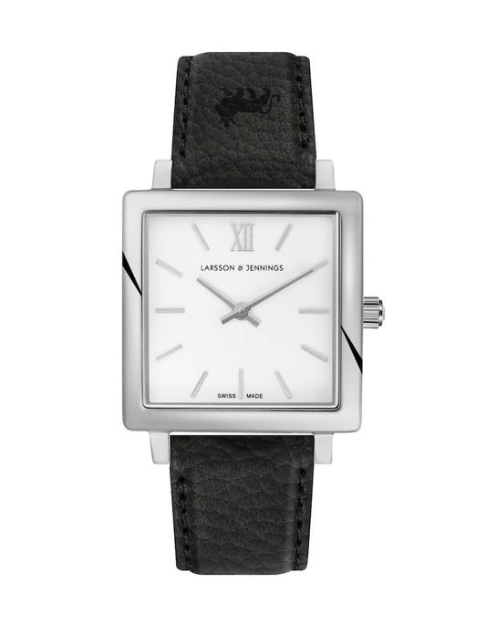 Lj Classic Norse Leather 34mm Silver White