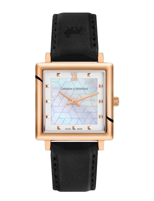 Bernadotte Norse Leather 34mm Rose Gold Pearl