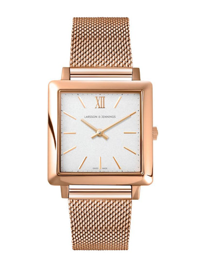 Norse Milanese 34mm Rose Gold Satin-White