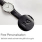 Lugano Black Leather 40mm Silver Satin-White