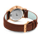 Lugano Brown Leather 40mm Rose Gold Satin-White