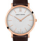 Lugano Brown Leather 40mm Rose Gold Satin-White