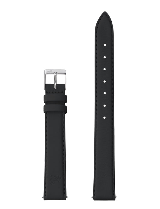 12mm Black Strap With Silver Buckle