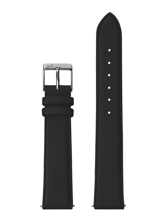 16mm Black Strap with Silver Buckle