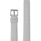 18mm Light Grey Leather Strap with Silver Buckle
