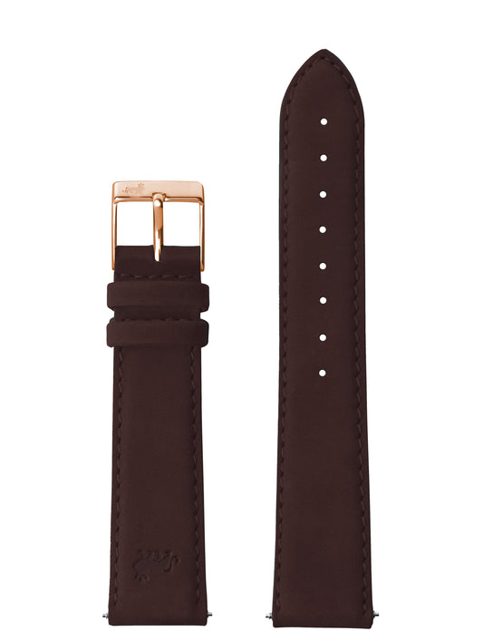 18mm Brown Strap with Rose Gold Buckle