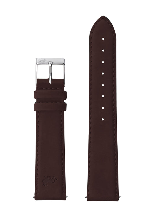 18mm Brown Strap with Silver Buckle