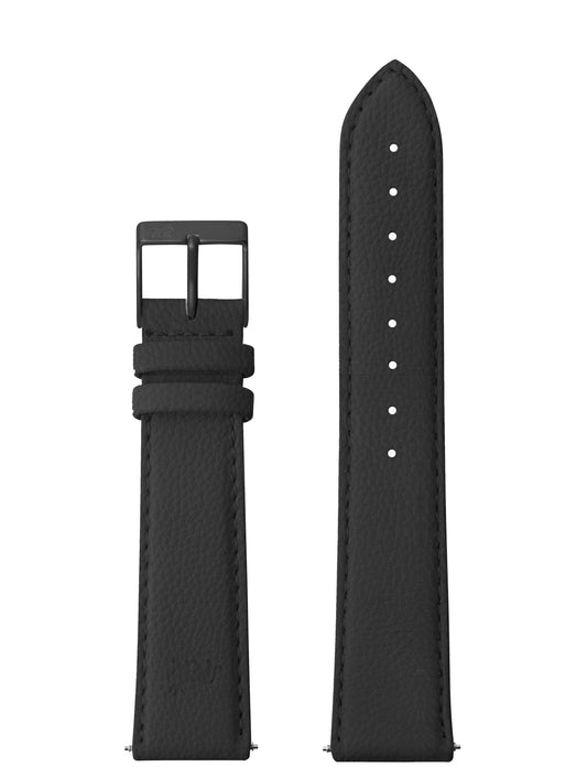18mm Grainy Black Strap with Black Buckle