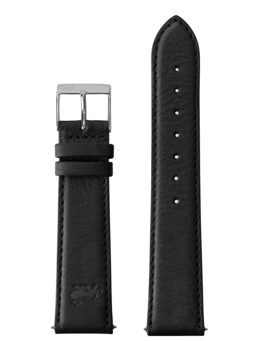 20mm Black Strap with Silver Buckle
