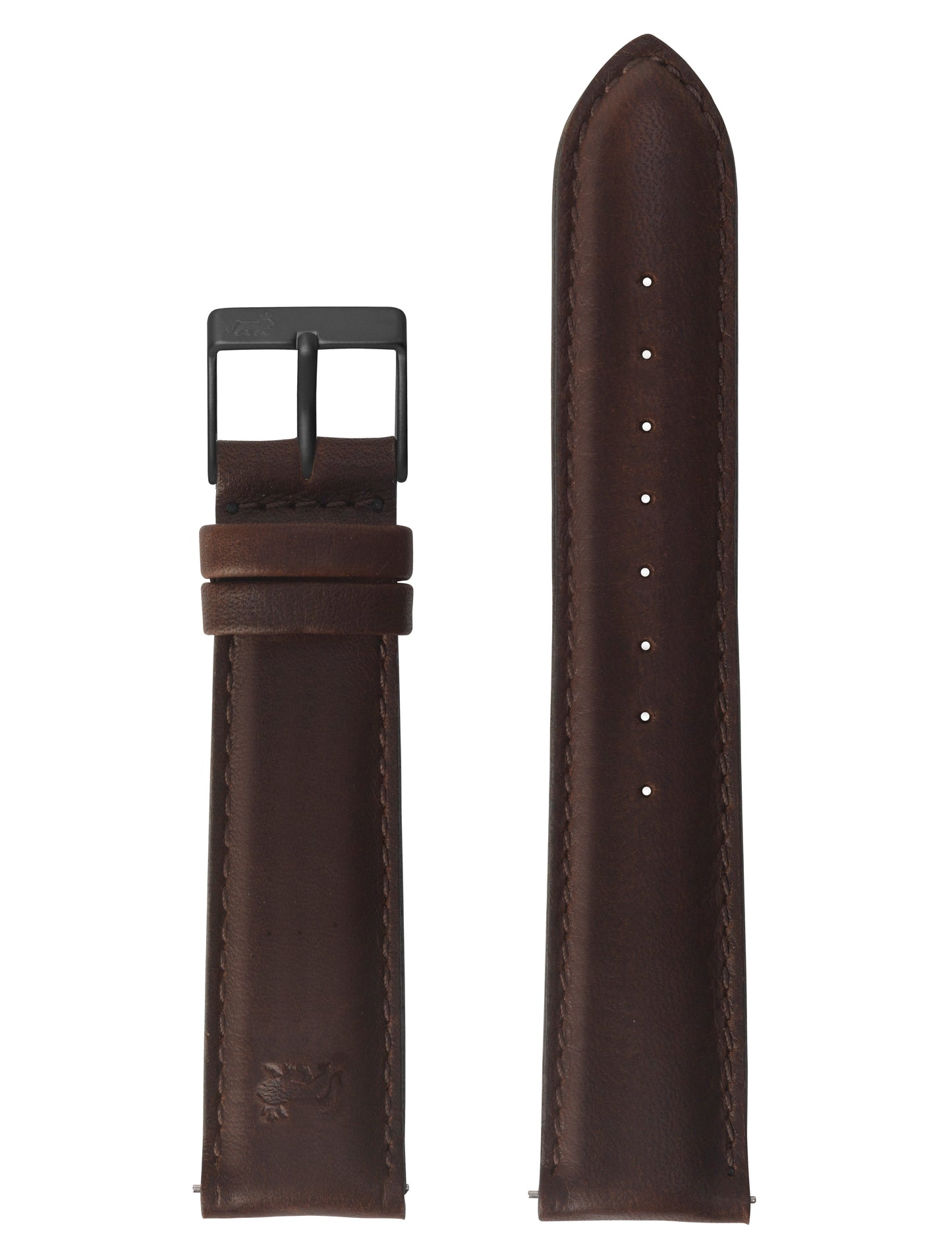 20mm Brown Leather Strap with Black Buckle