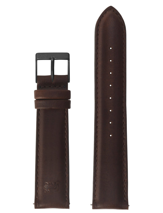 20mm Brown Leather Strap with Black Buckle