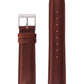 20mm Brown Leather Strap with Silver Buckle