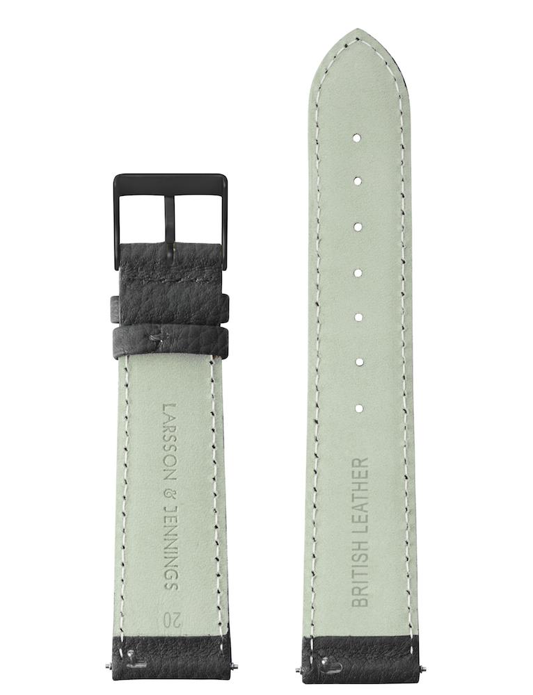 20mm Brown Leather Strap with Black Buckle