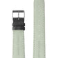 20mm Grainy Black Leather Strap with Silver Buckle