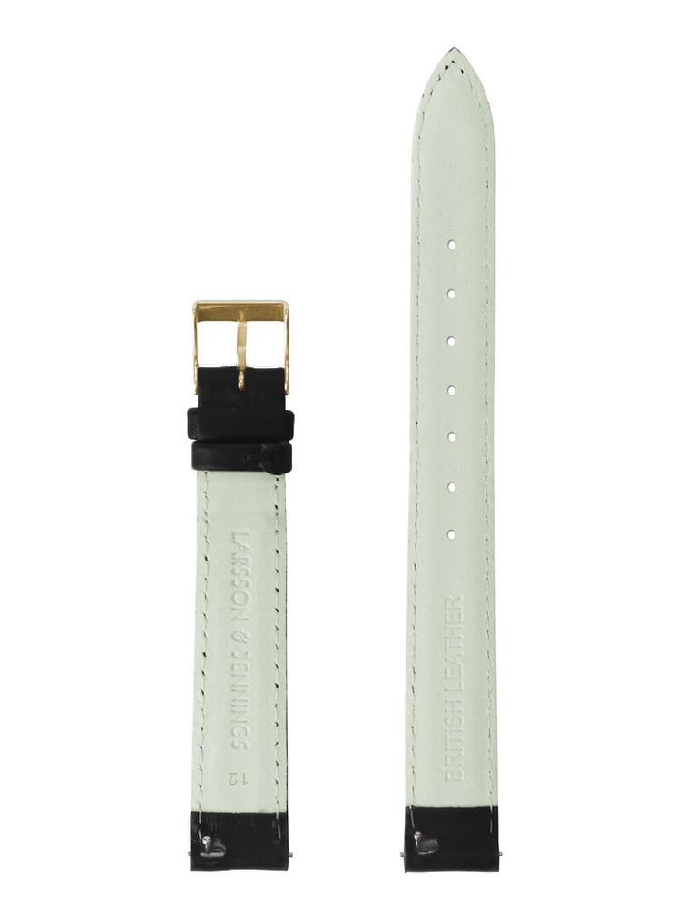 12mm Black Suede Strap with Gold Buckle