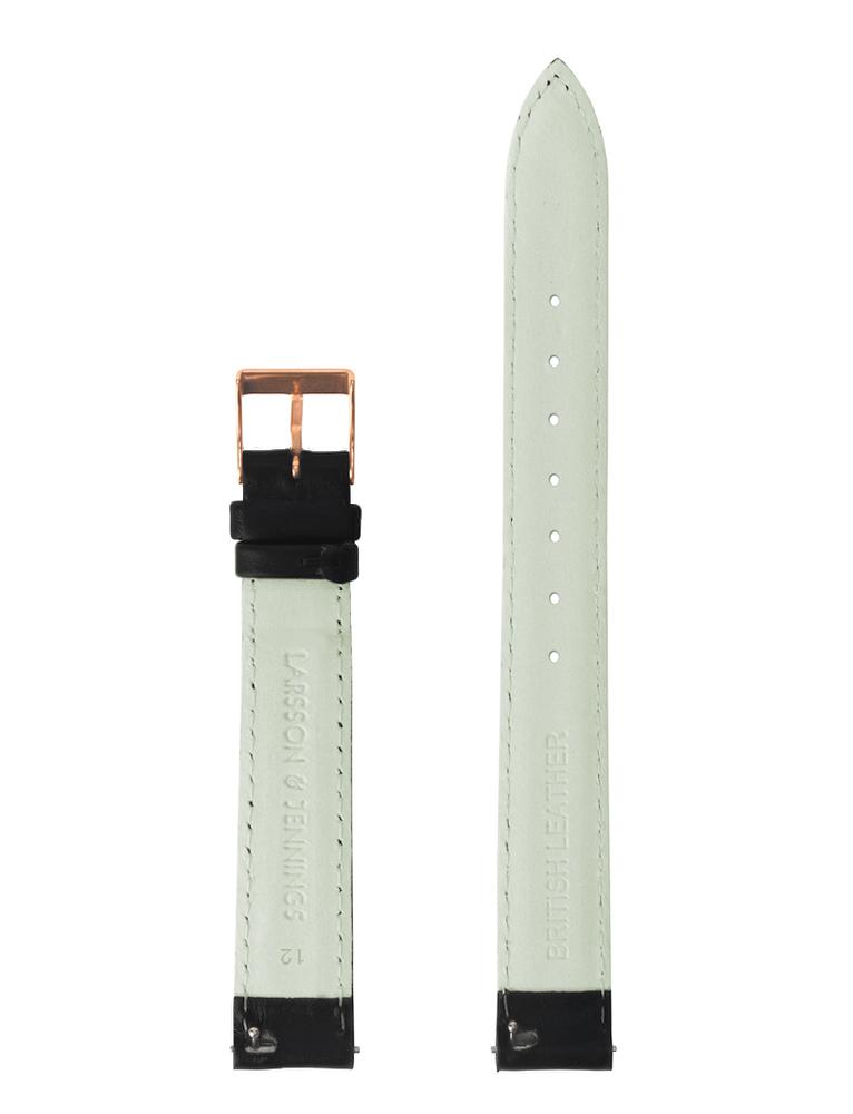 12mm Black Suede Strap with Rose Gold Buckle