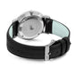 Lugano Black Leather 26mm Silver Satin White