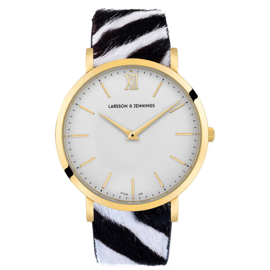 WILD LUGANO 40MM GOLD WHITE ZEBRA
