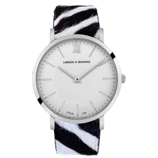 WILD LUGANO 40MM SILVER WHITE ZEBRA