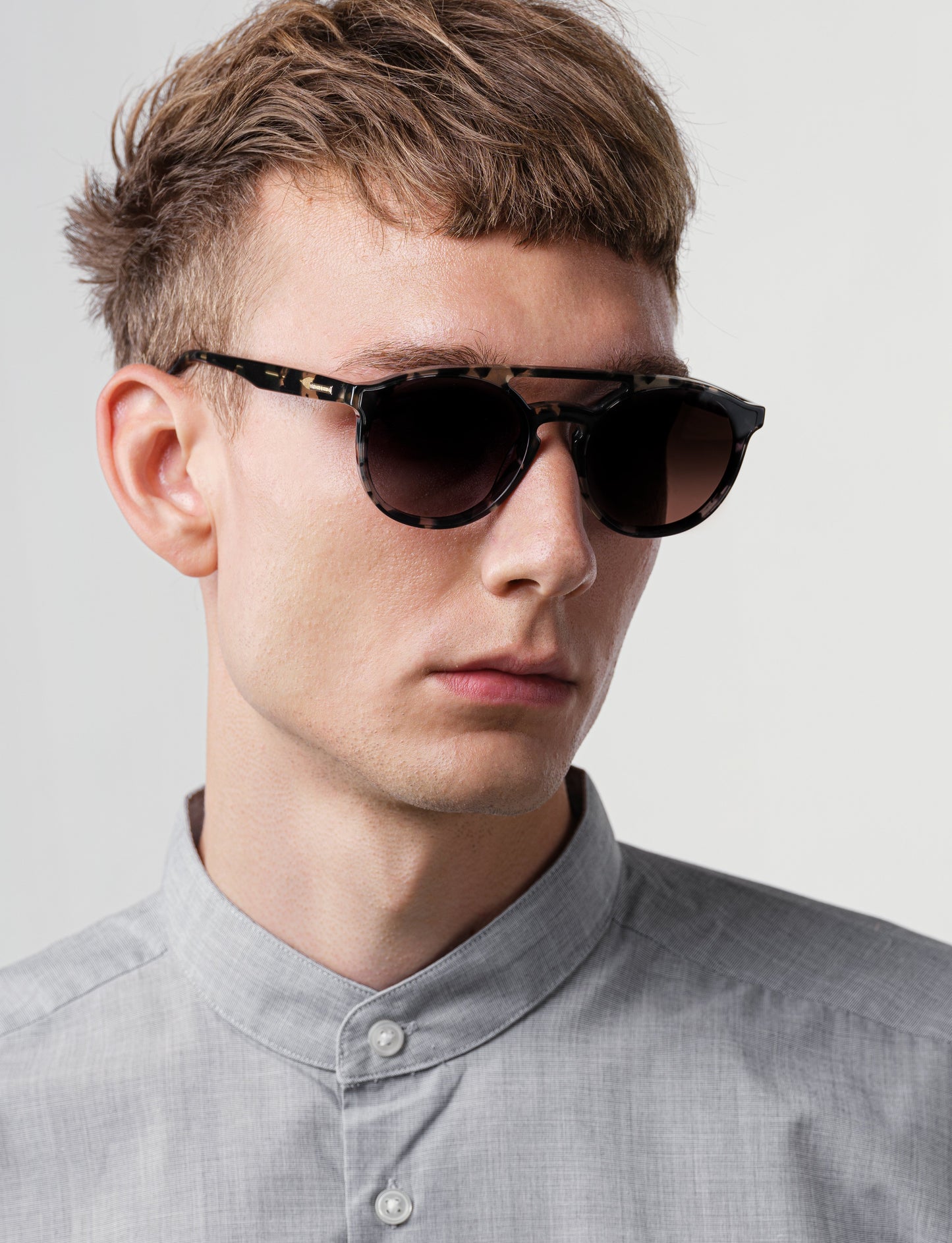 Grey Havana Aviator Sunglasses