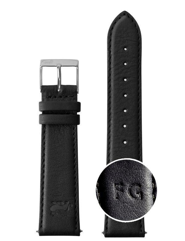 Rally Black Leather 39mm Gold Black