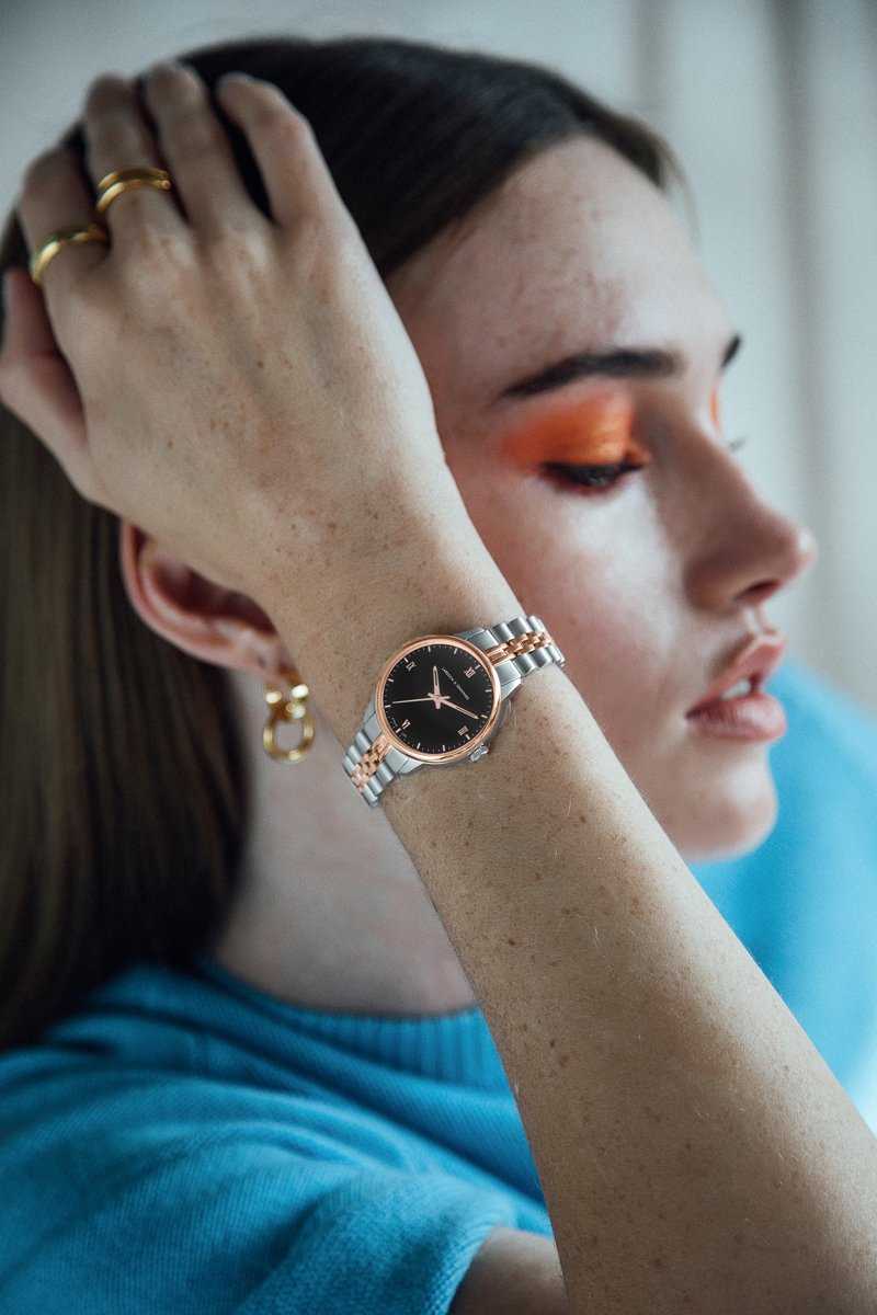 Vivid Link 30mm Rose Gold Black